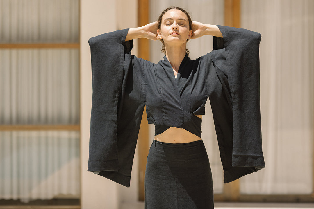 KIMONO SARIRA SKIRT NAVY