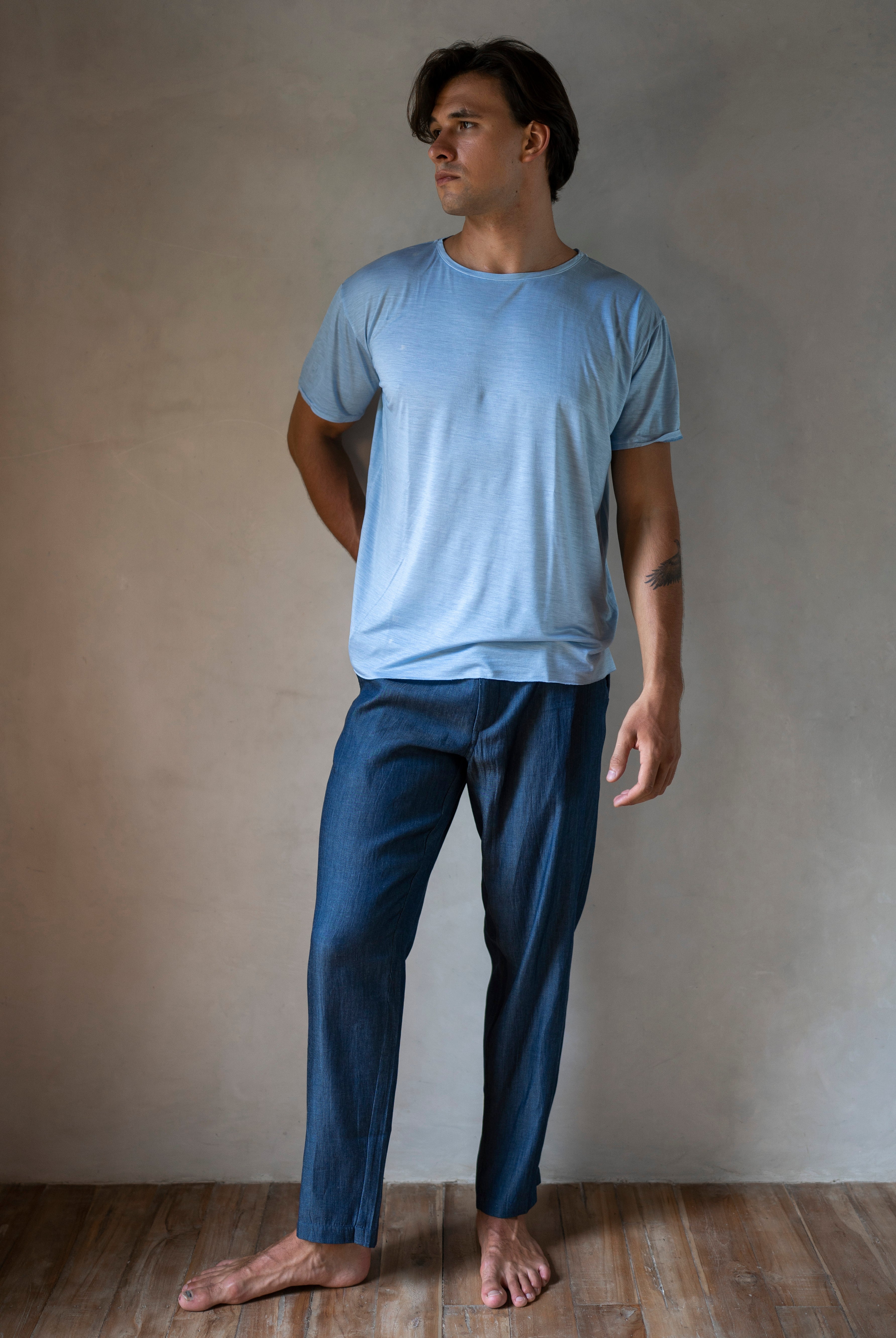 MEN TEE BLUE DENIM