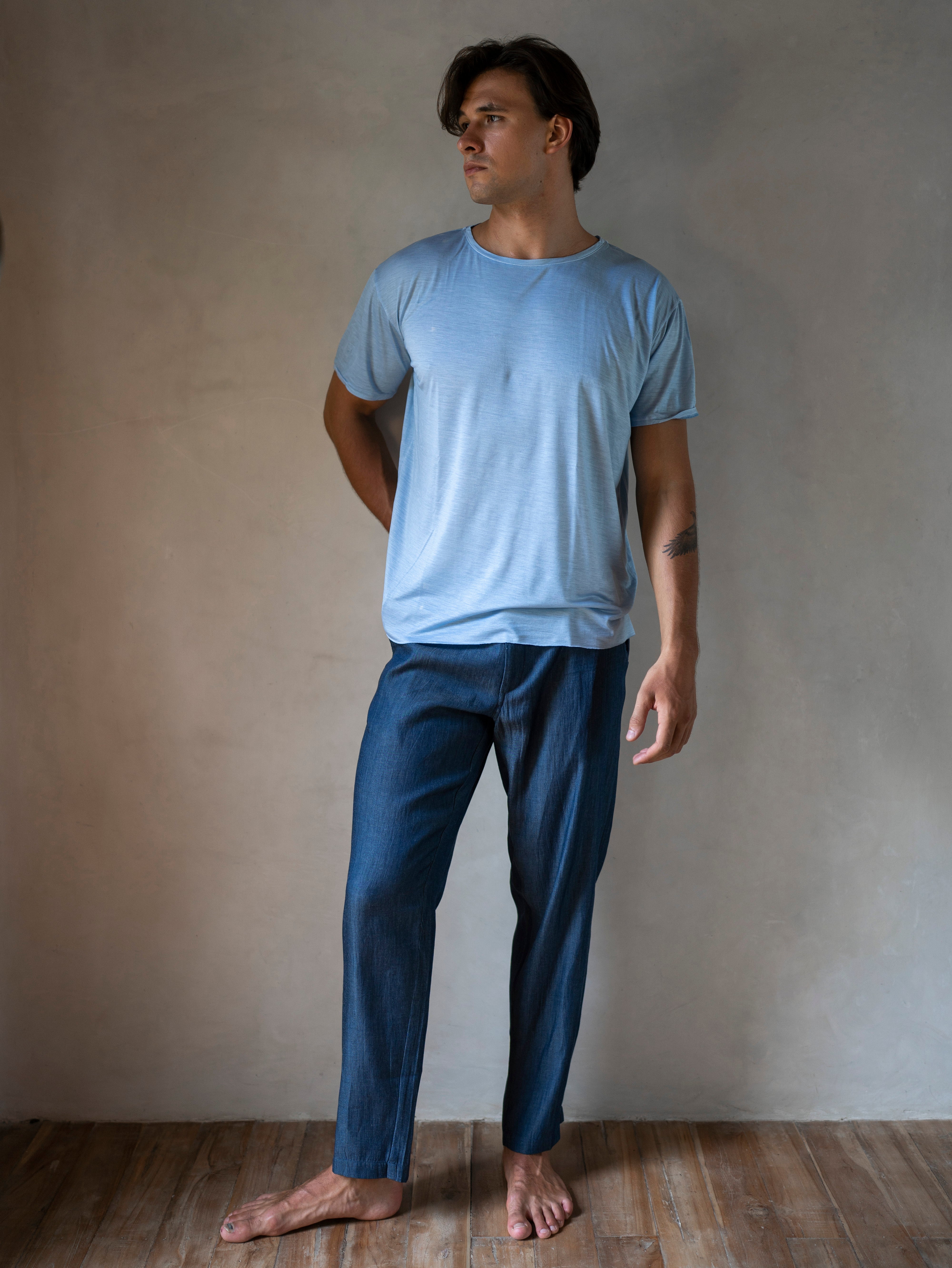 MEN TEE BLUE DENIM