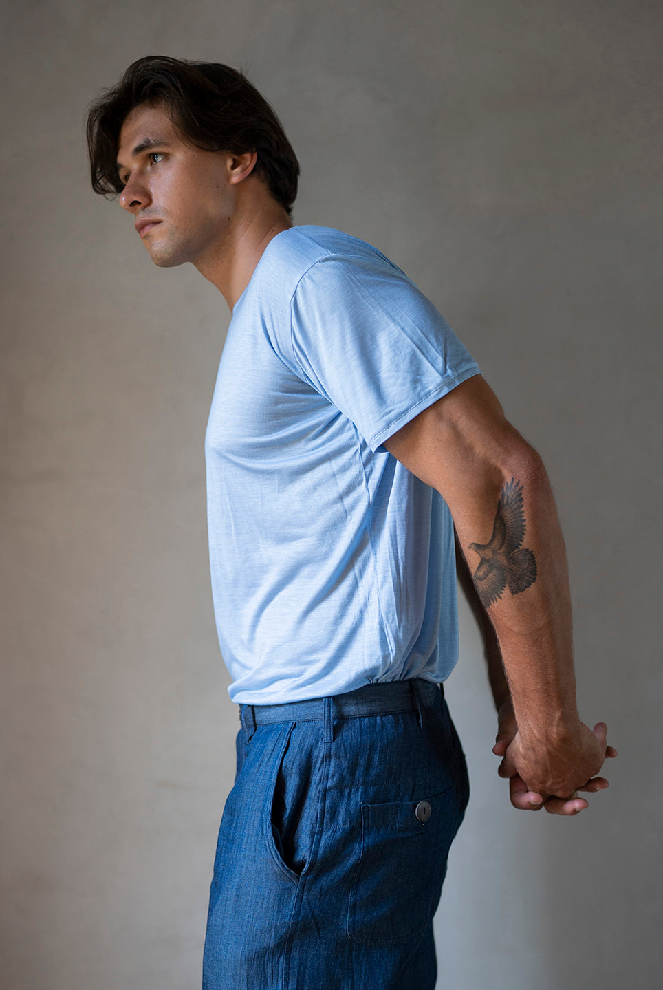 MEN TEE BLUE DENIM