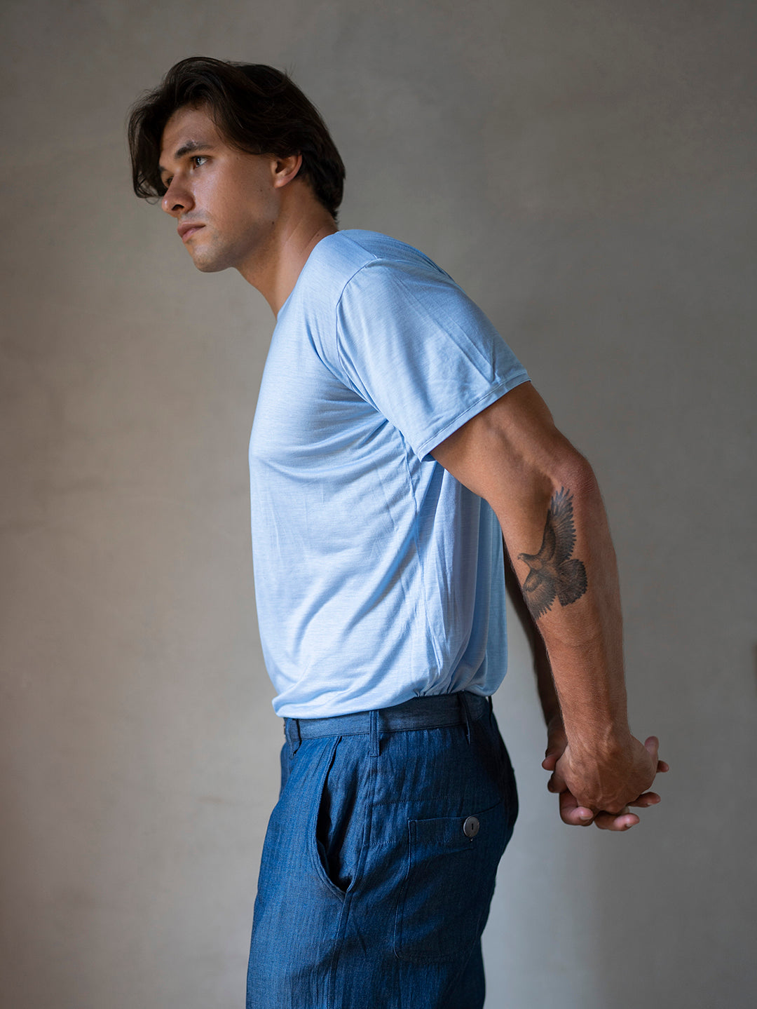 MEN TEE BLUE DENIM