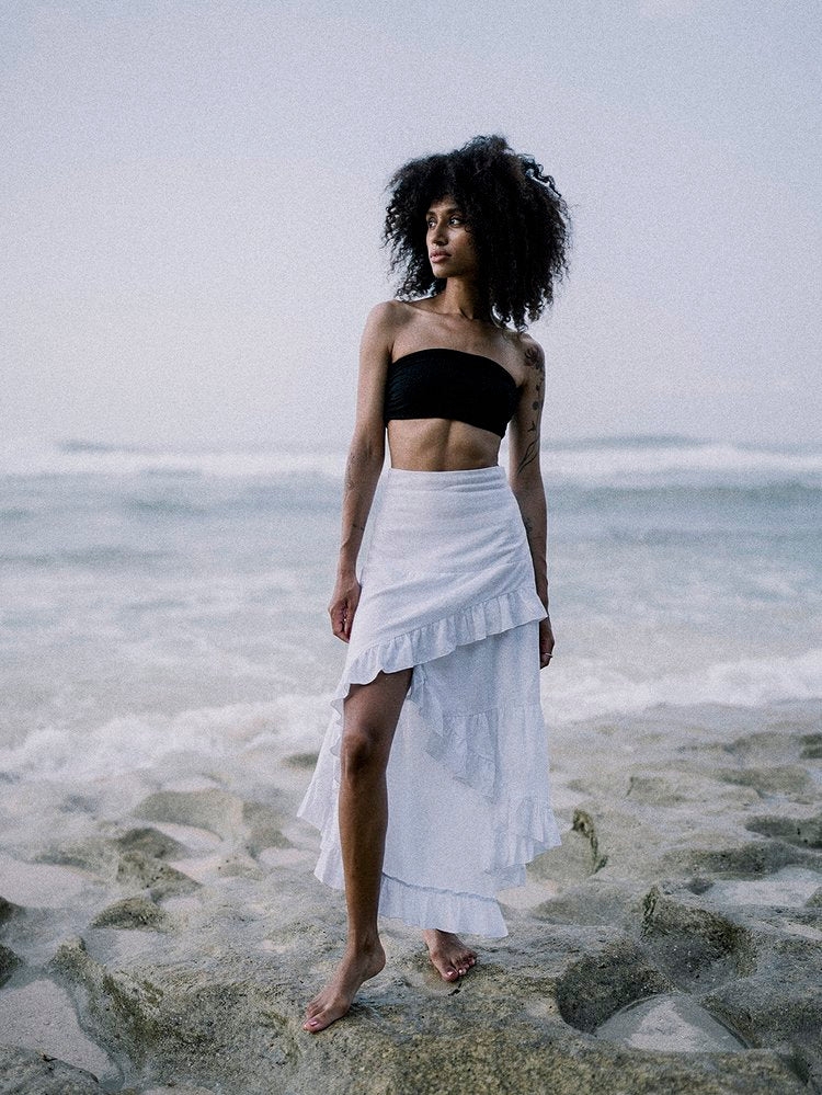 MAXI GYPSY SKIRT WHITE