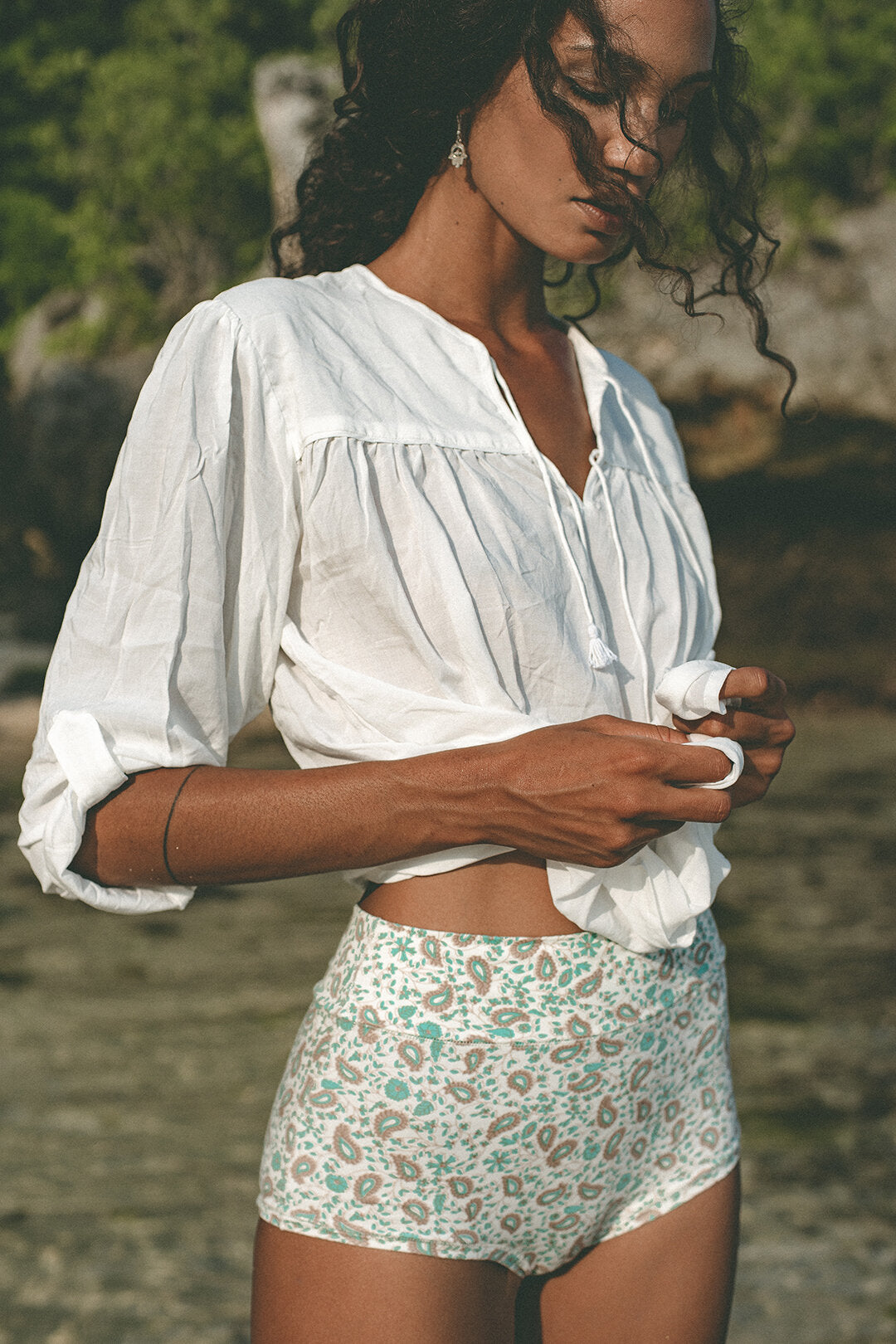 HIGH RISE KNICKERS PAISLEY GOLD