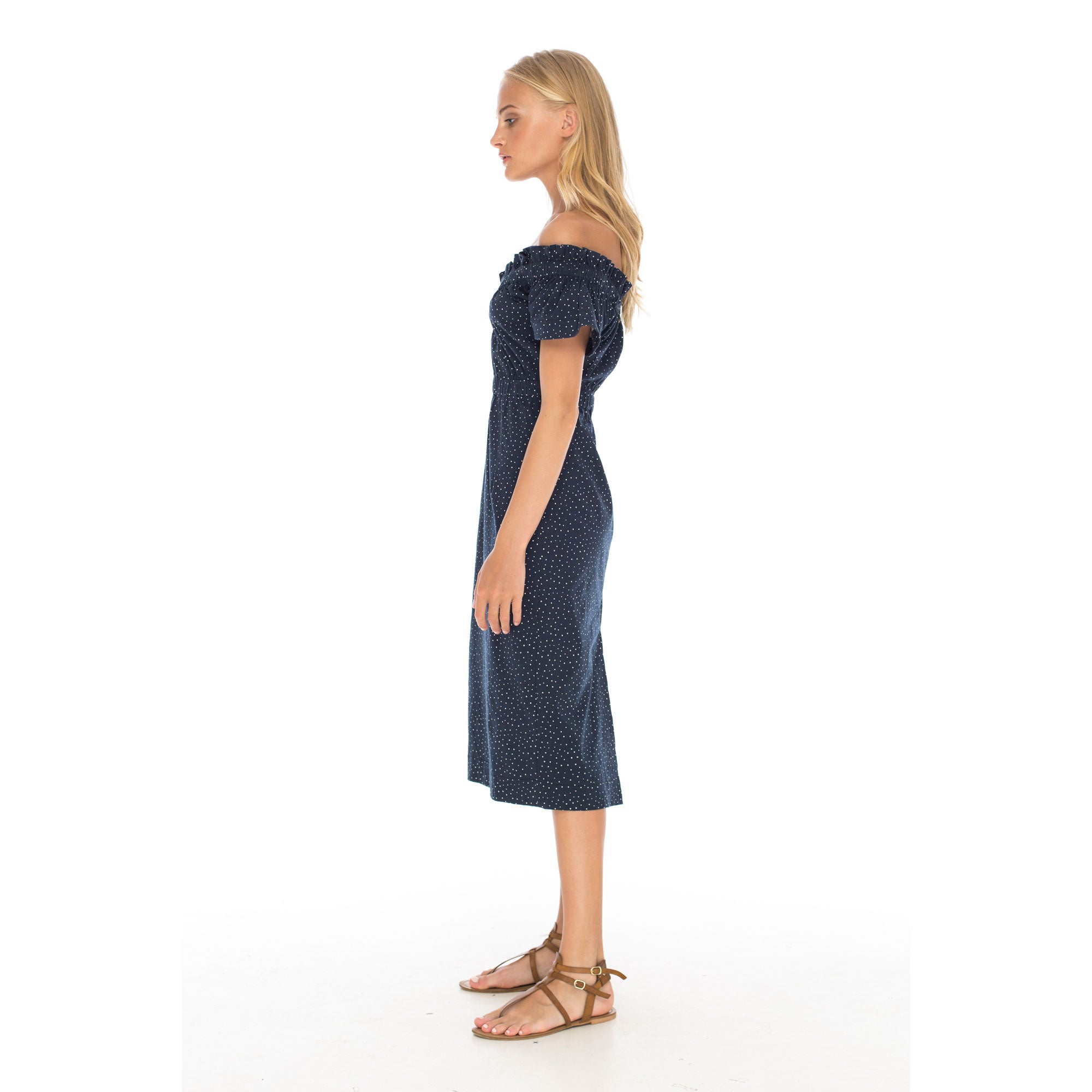 LOVELY LOLITA DRESS NAVY DOTS