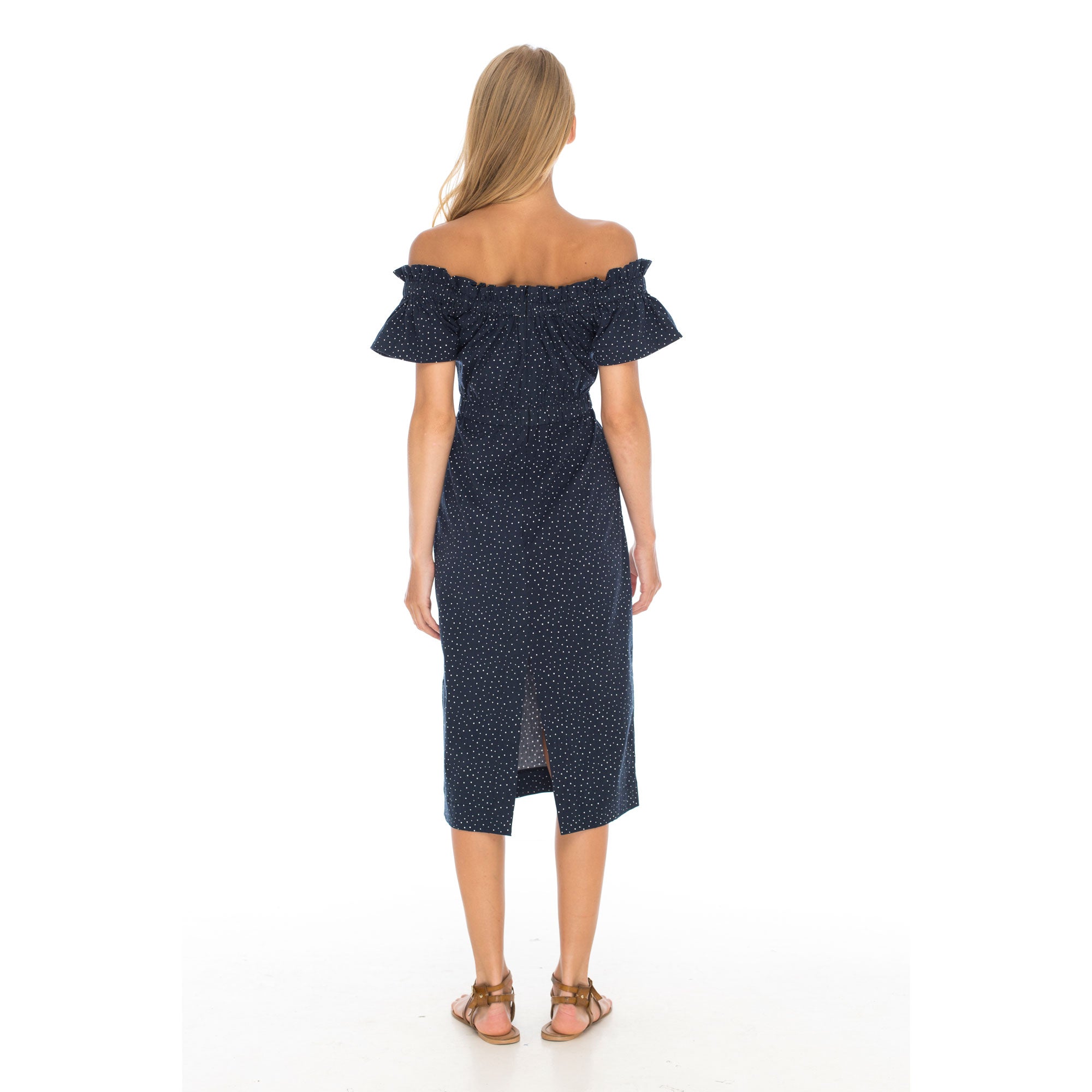 LOVELY LOLITA DRESS NAVY DOTS