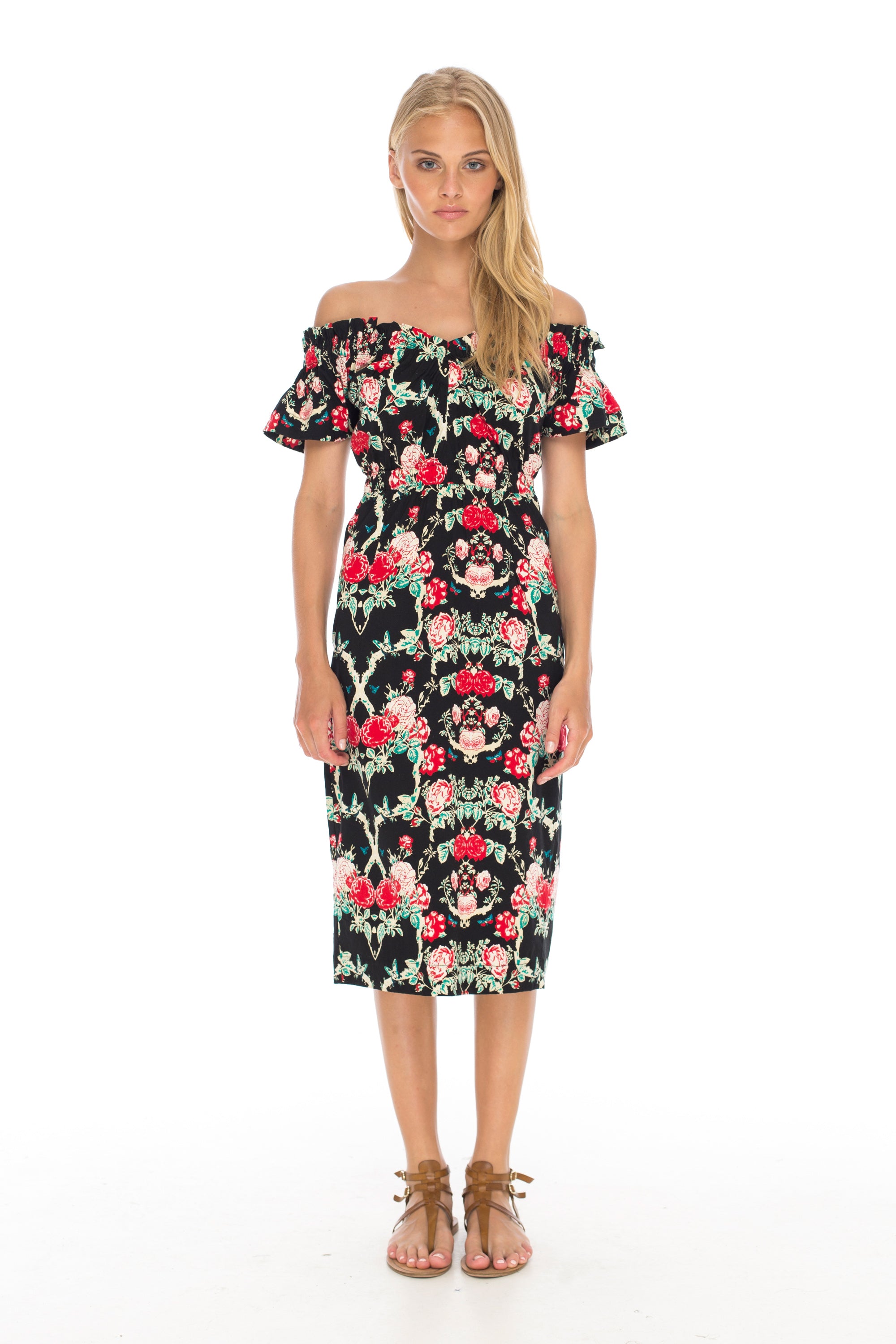 LOVELY LOLITA DRESS BLACK FLORAL