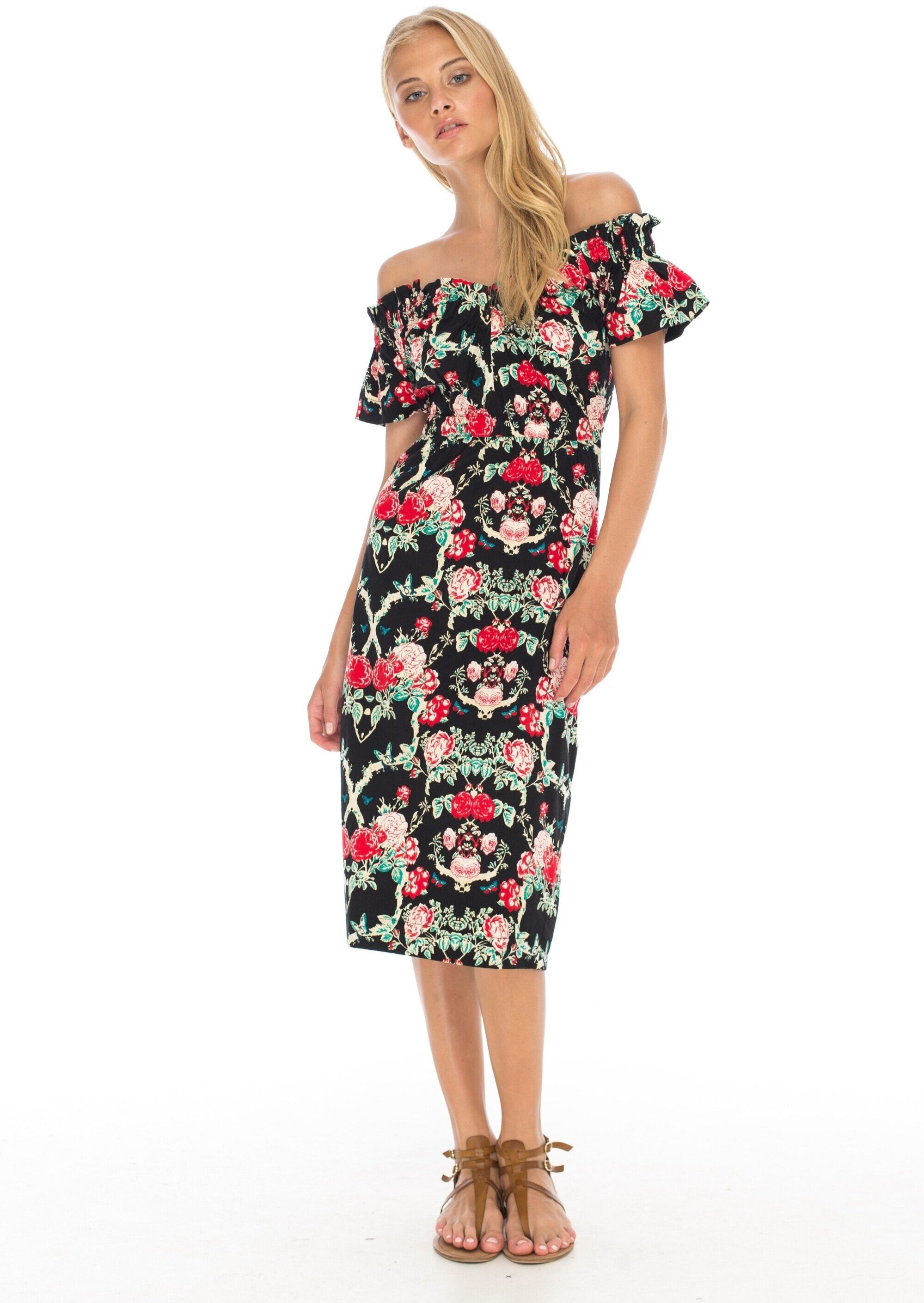 LOVELY LOLITA DRESS BLACK FLORAL