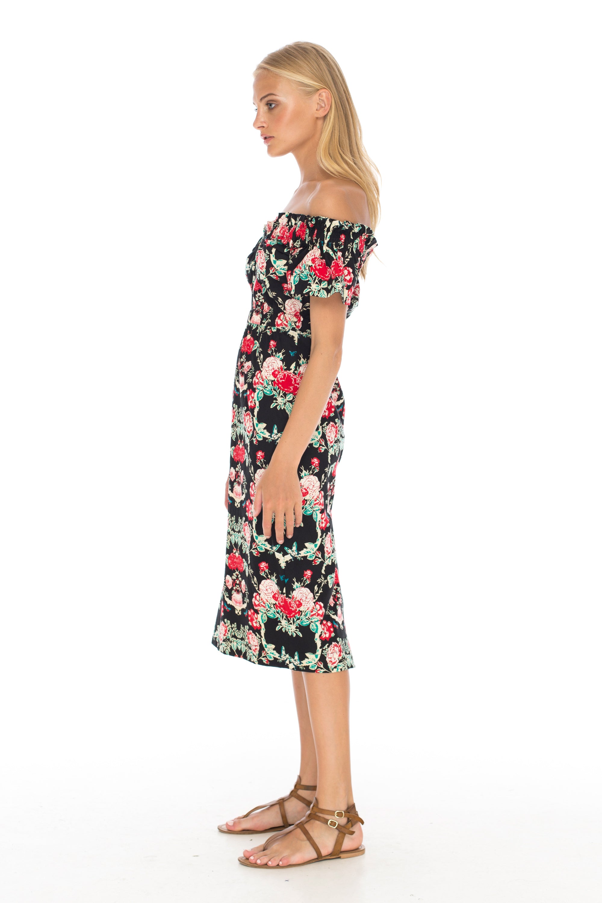 LOVELY LOLITA DRESS BLACK FLORAL