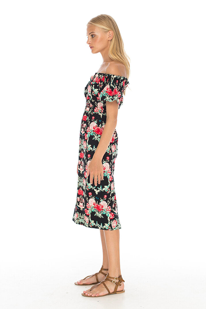 LOVELY LOLITA DRESS BLACK FLORAL