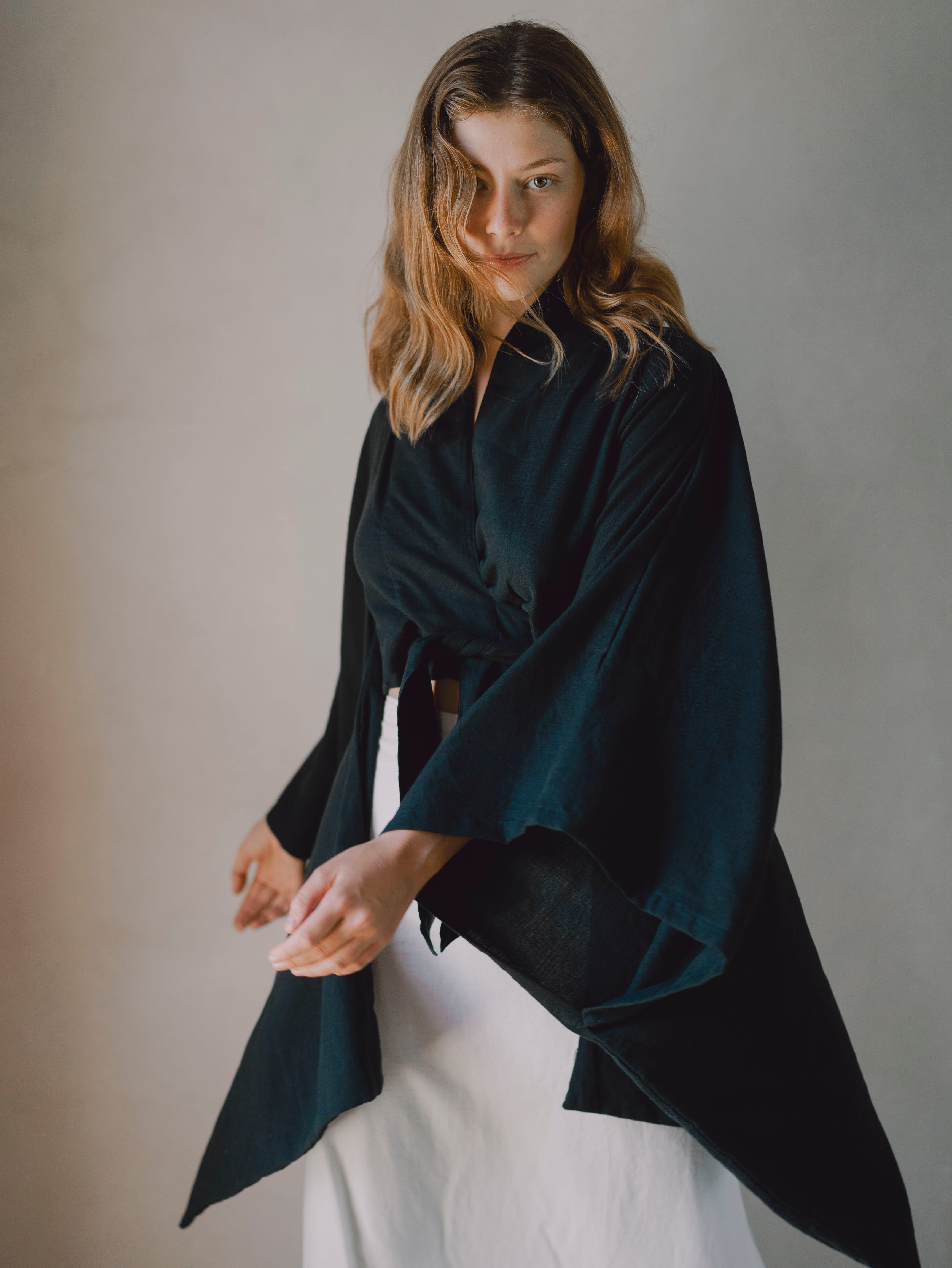 KIMONO SARIRA TOP NAVY