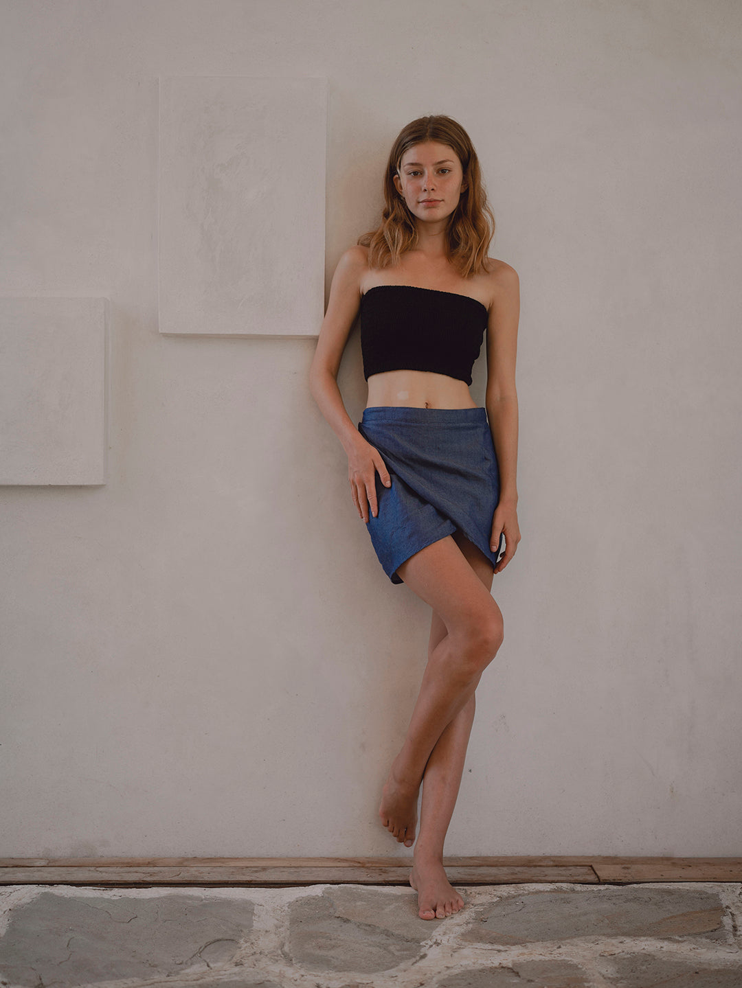 WRAP SKIRT BLUE DENIM