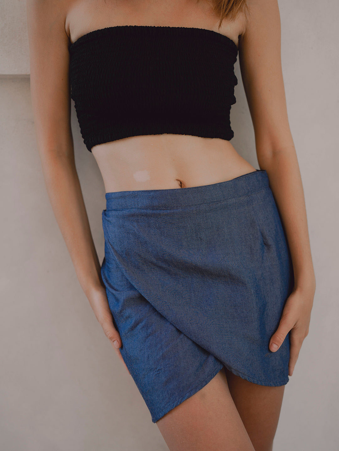 WRAP SKIRT BLUE DENIM