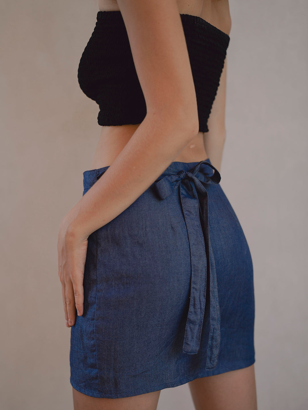 WRAP SKIRT BLUE DENIM