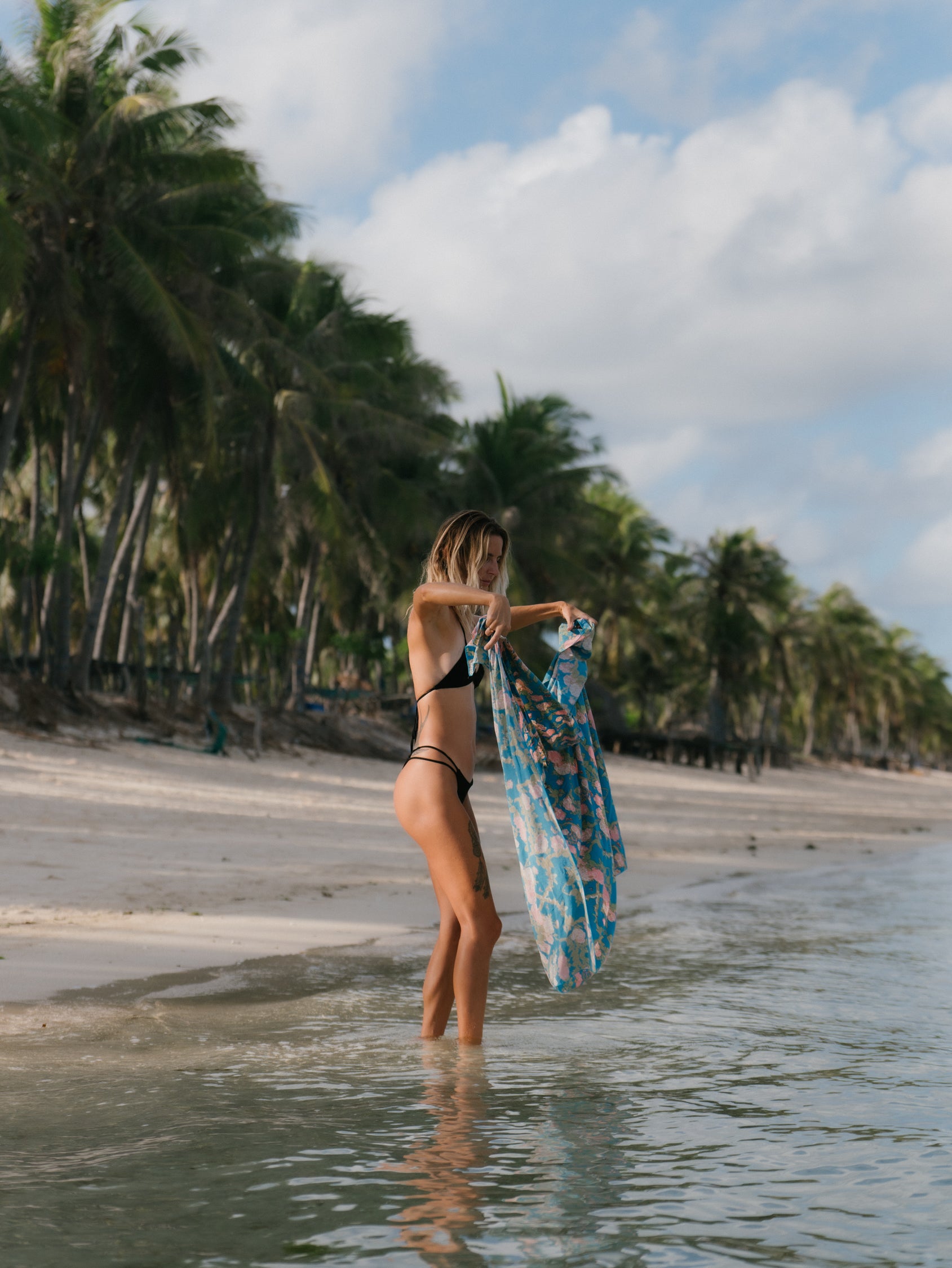 TANGA BOTTOM FOLK BLACK