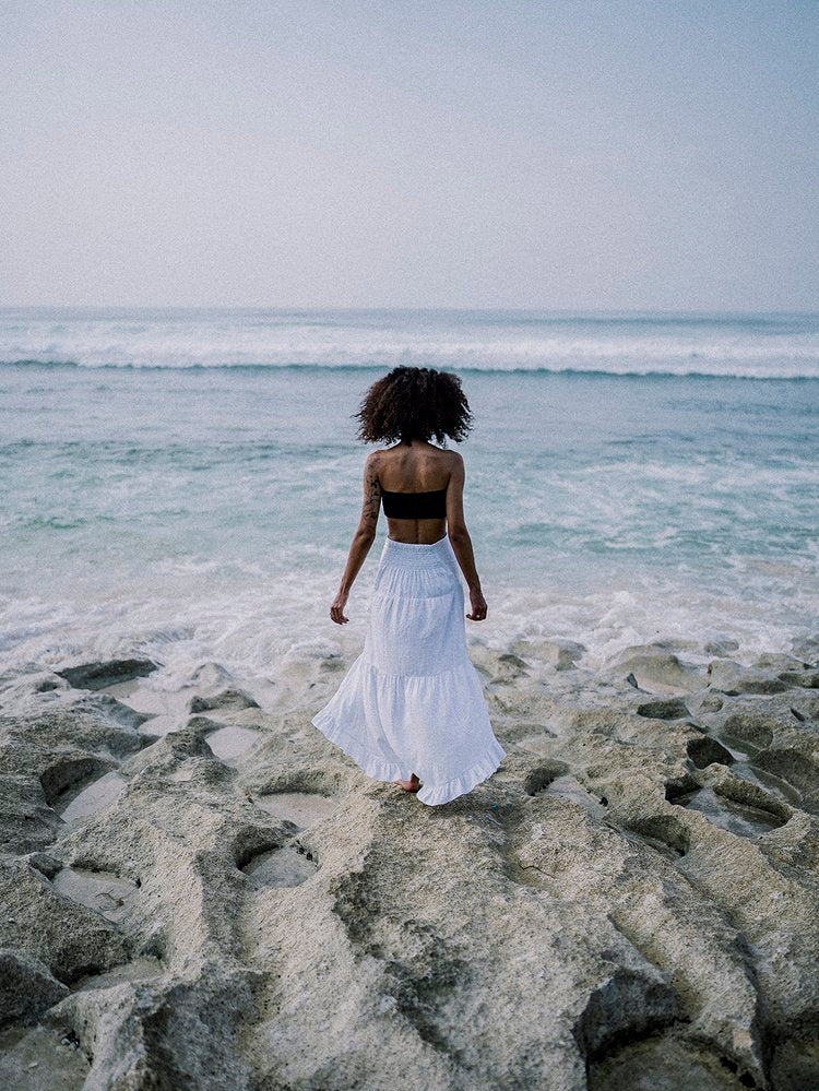 MAXI GYPSY SKIRT WHITE