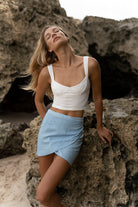 WRAP SKIRT BLUE DENIM