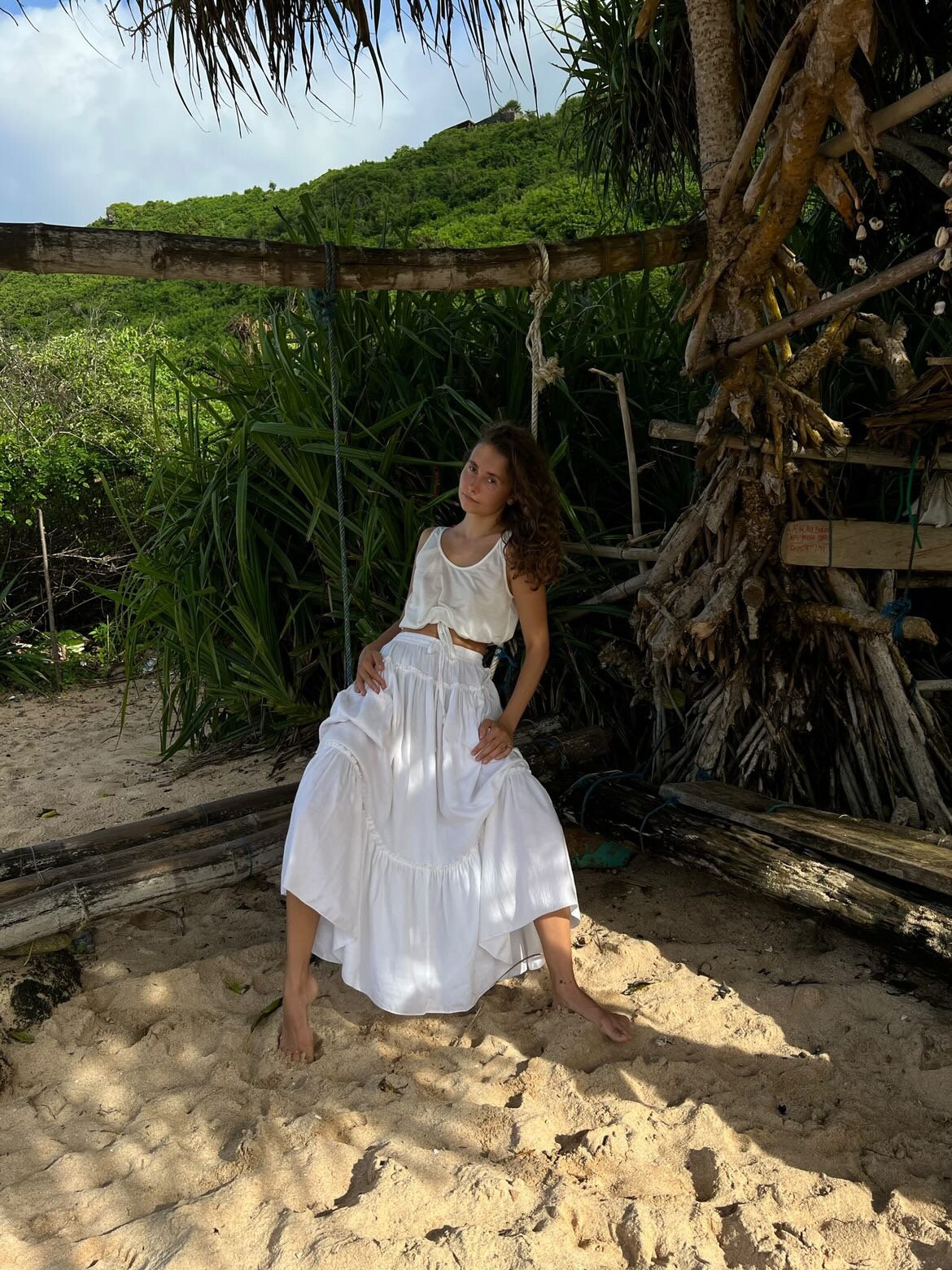 BOHEME MAXI SKIRT WHITE