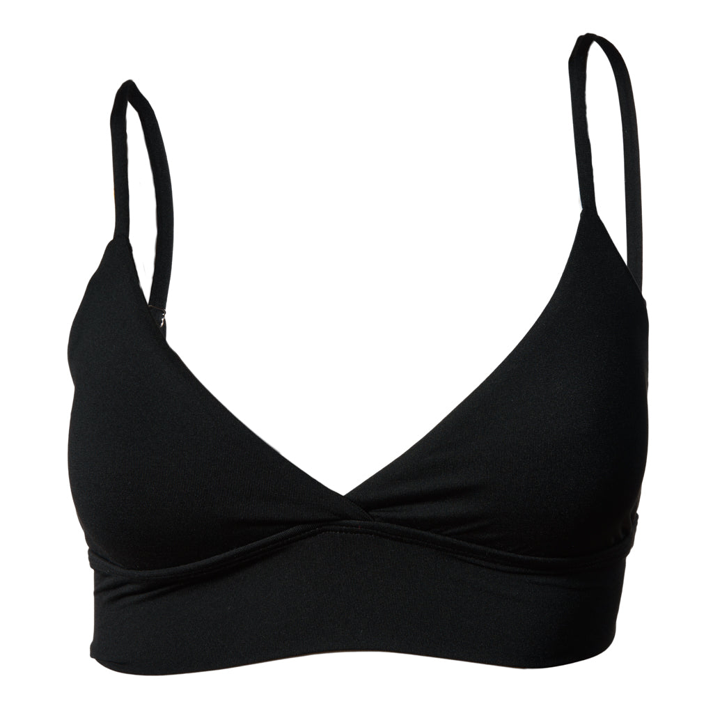 MINI CROP TOP FOLK BLACK