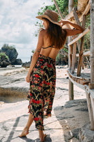 MAXI GYPSY SKIRT BLACK FLORAL (TENCEL)