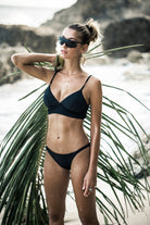 MINI CROP TOP FOLK BLACK