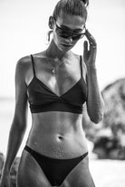 MINI CROP TOP FOLK BLACK