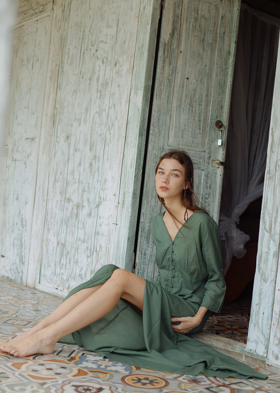 BOHEME MAXI DRESS ARMY