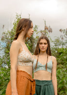 BAMBOO CROP TOP PAISLEY BLUE