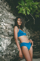 MINI CROP TOP SHINE BLUE TROPIC