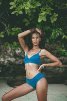 CULOTE BOTTOM SHINE BLUE TROPIC