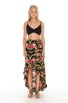 MAXI GYPSY SKIRT BLACK FLORAL (TENCEL)